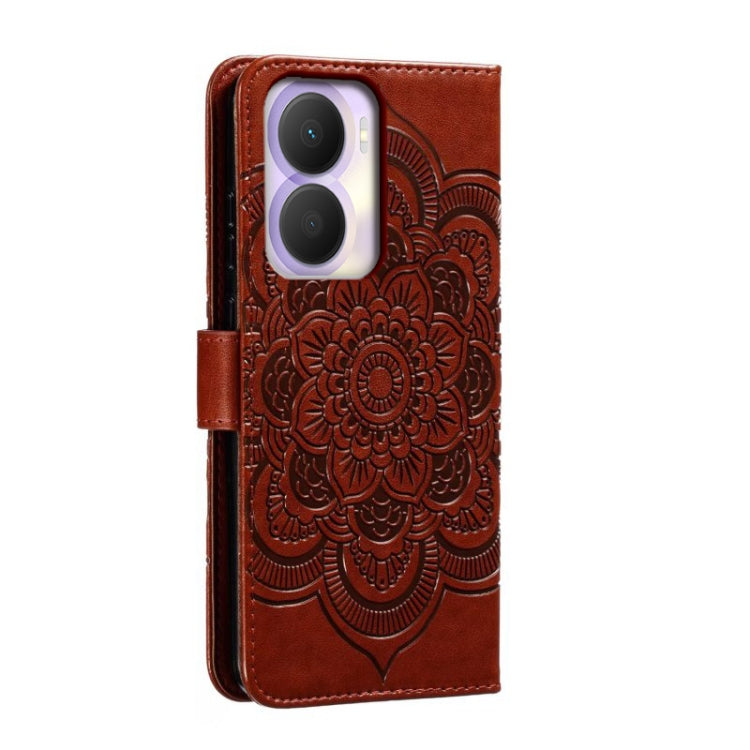 For Honor Play 40 Plus Sun Mandala Embossing Pattern Phone Leather Case