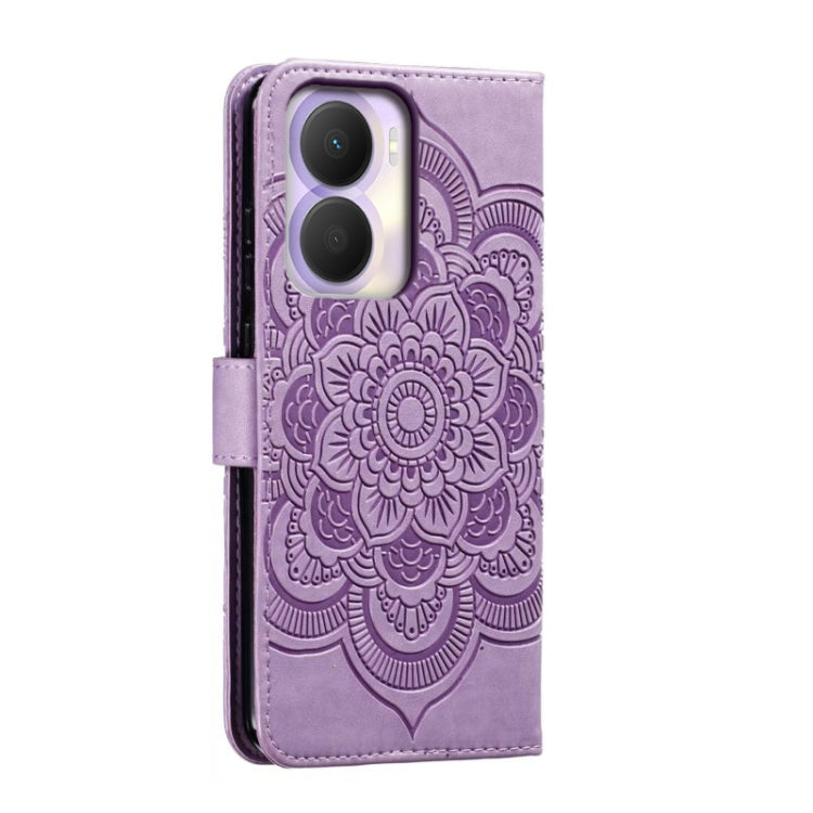 For Honor Play 40 Plus Sun Mandala Embossing Pattern Phone Leather Case