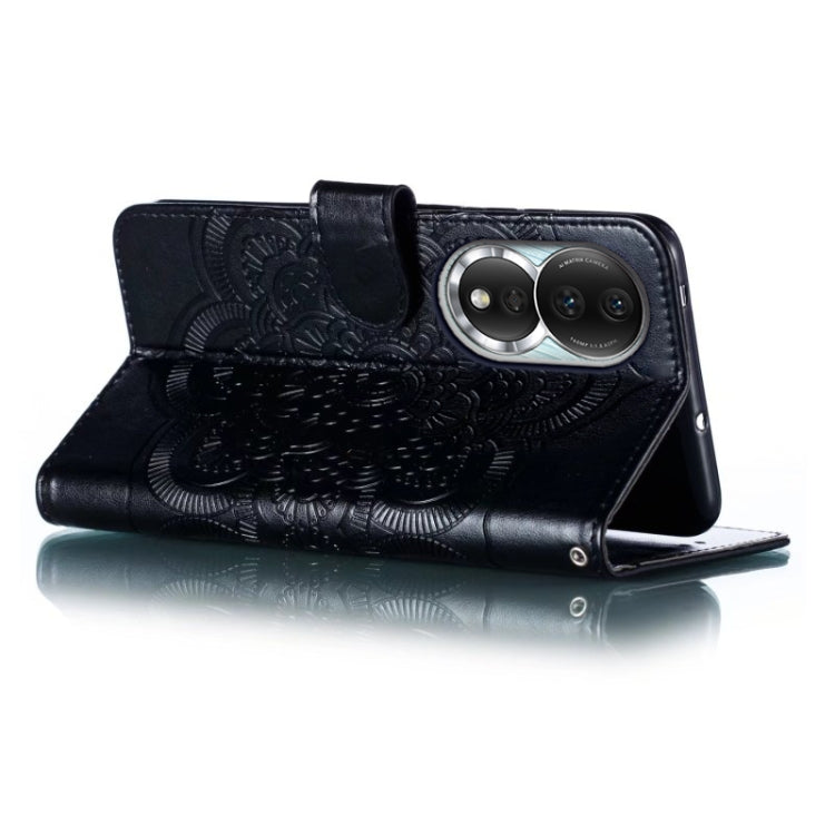 For Honor 80 Sun Mandala Embossing Pattern Phone Leather Case