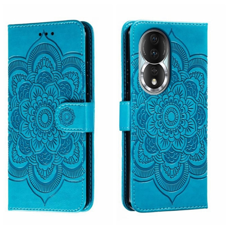For Honor 80 Sun Mandala Embossing Pattern Phone Leather Case