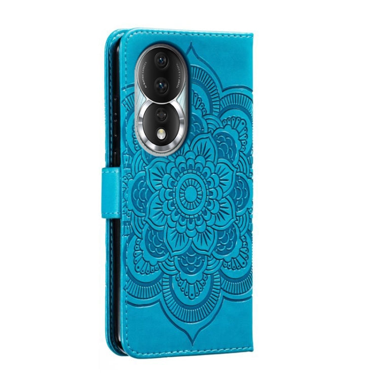 For Honor 80 Sun Mandala Embossing Pattern Phone Leather Case