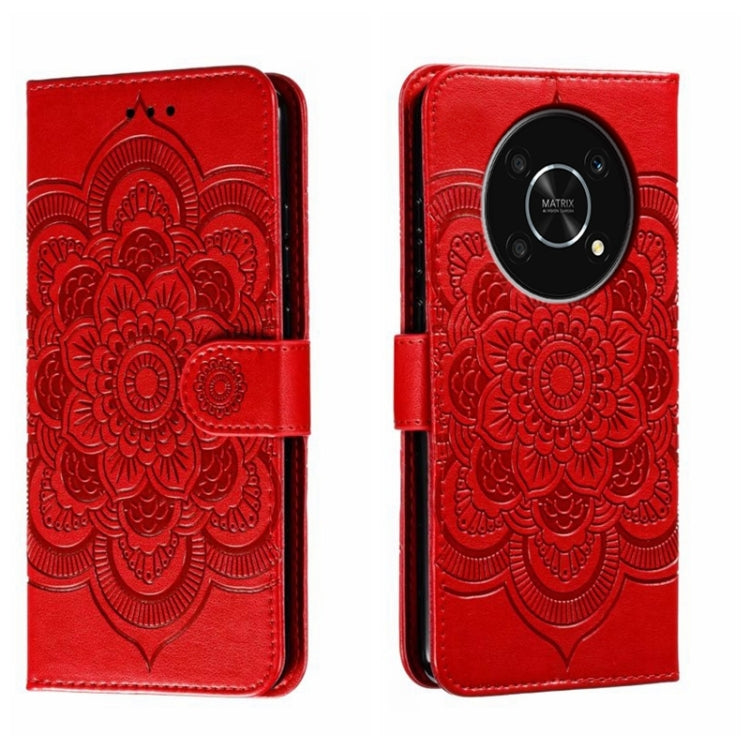 For Honor X30 5G Sun Mandala Embossing Pattern Phone Leather Case