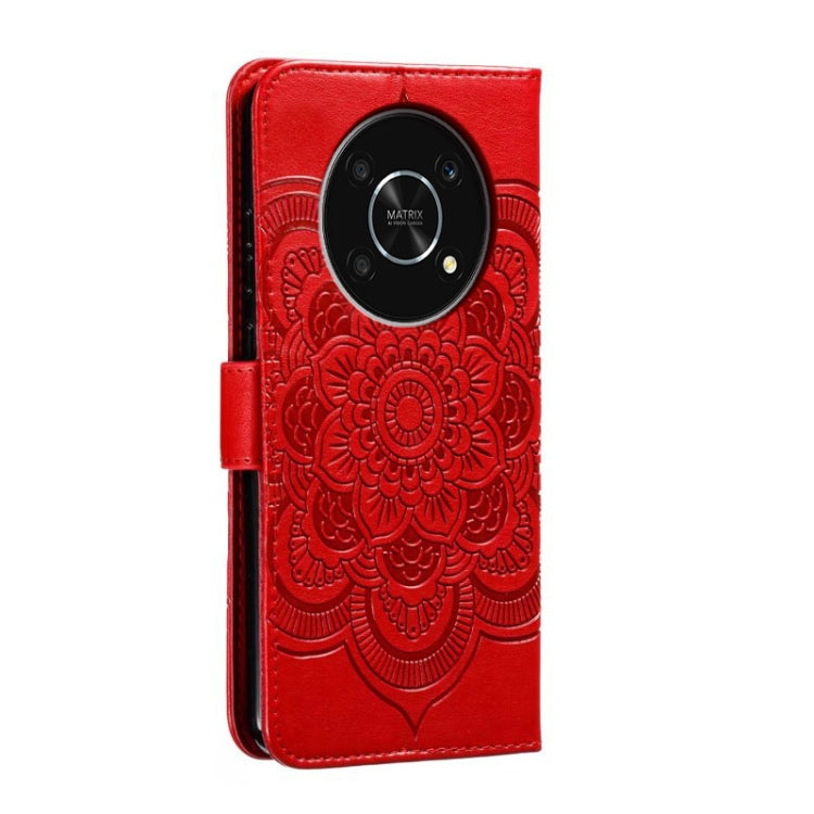 For Honor X30 5G Sun Mandala Embossing Pattern Phone Leather Case