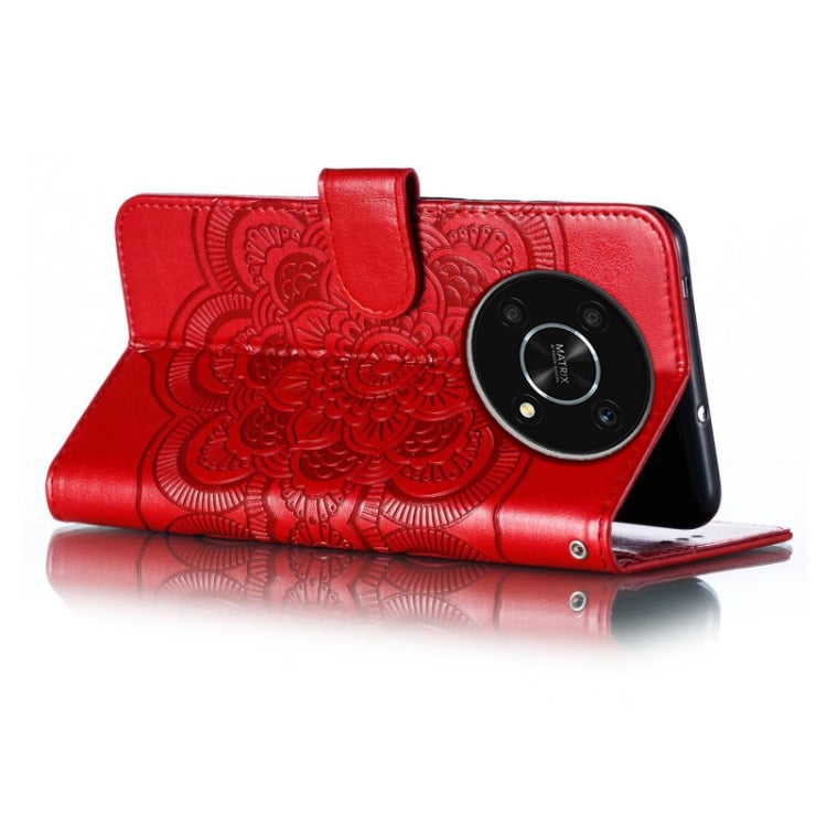 For Honor X30 5G Sun Mandala Embossing Pattern Phone Leather Case