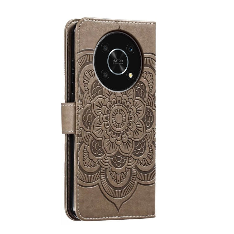 For Honor X30 5G Sun Mandala Embossing Pattern Phone Leather Case