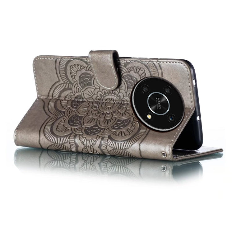 For Honor X30 5G Sun Mandala Embossing Pattern Phone Leather Case