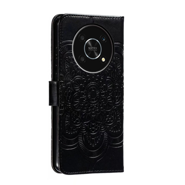 For Honor X30 5G Sun Mandala Embossing Pattern Phone Leather Case