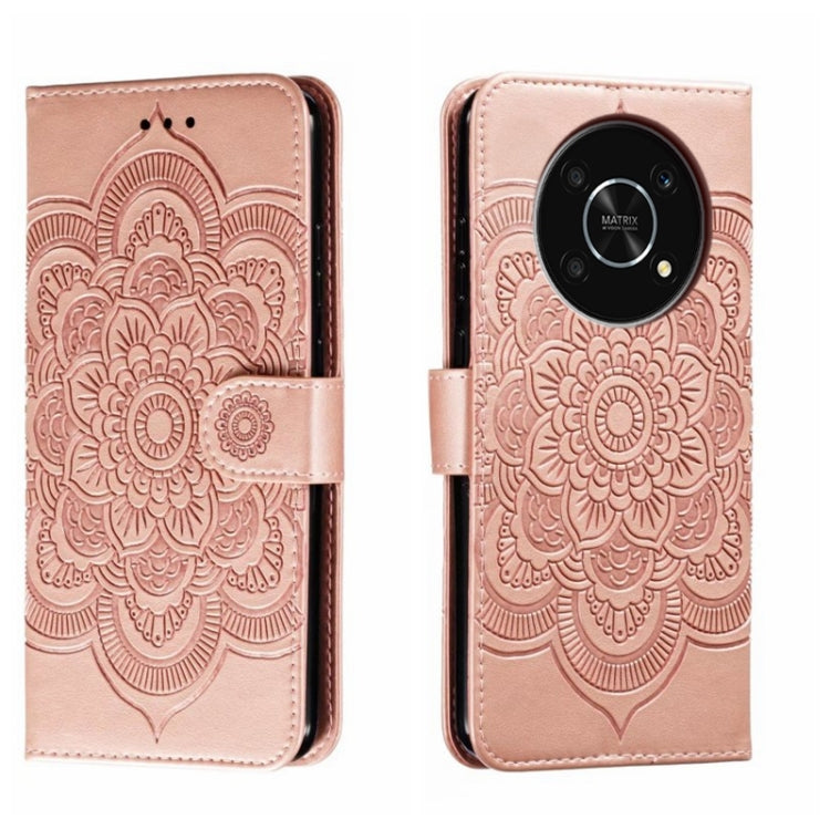 For Honor X30 5G Sun Mandala Embossing Pattern Phone Leather Case