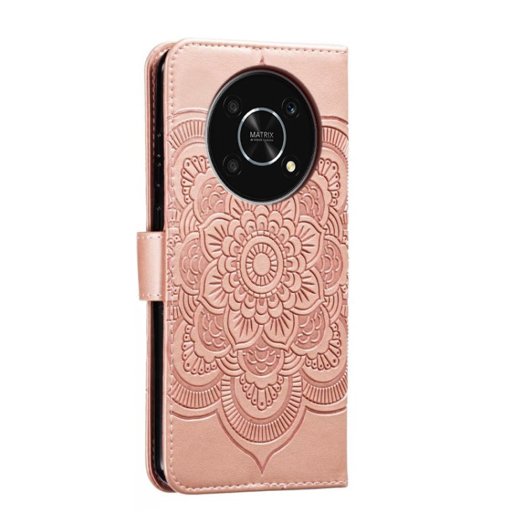 For Honor X30 5G Sun Mandala Embossing Pattern Phone Leather Case