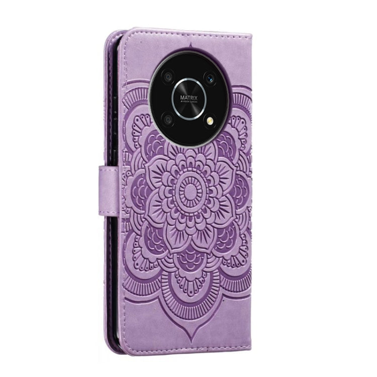 For Honor X30 5G Sun Mandala Embossing Pattern Phone Leather Case