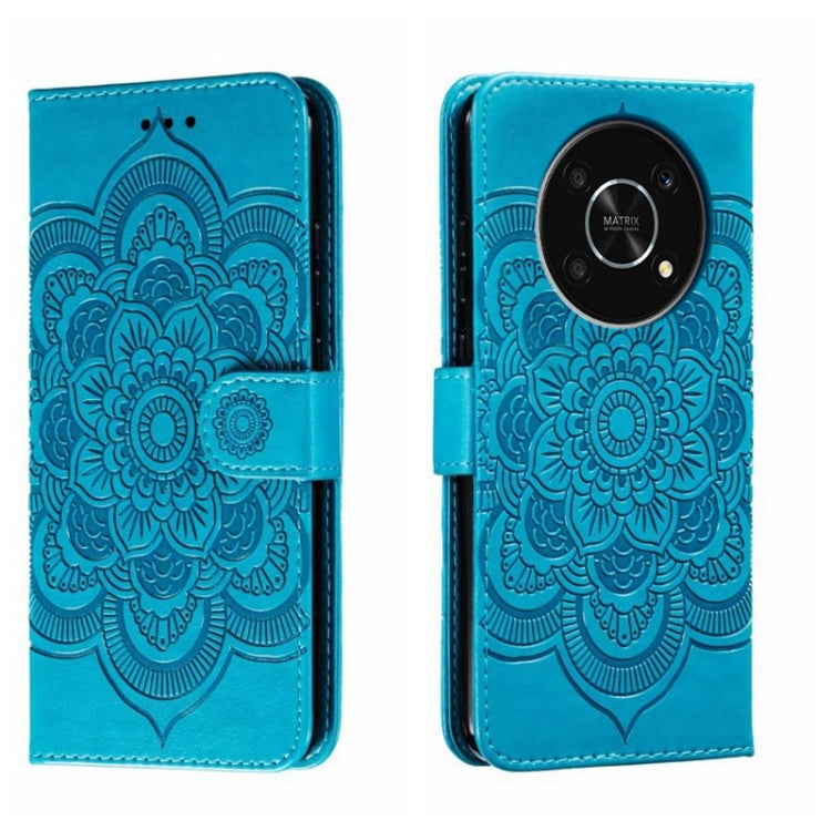 For Honor X30 5G Sun Mandala Embossing Pattern Phone Leather Case