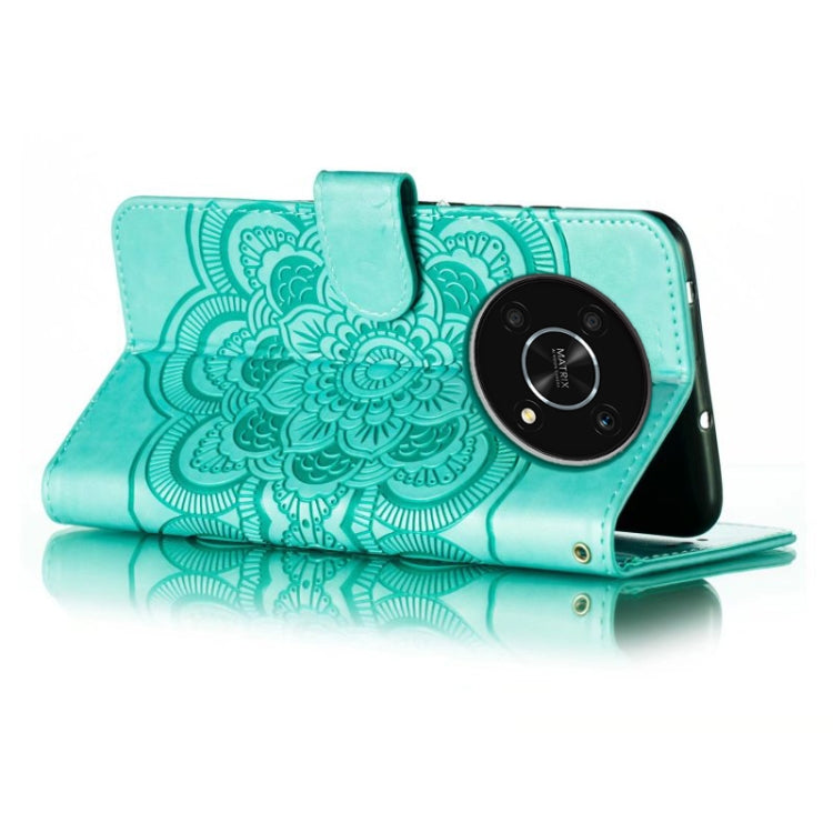 For Honor X30 5G Sun Mandala Embossing Pattern Phone Leather Case