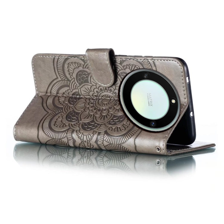 For Honor X40 Sun Mandala Embossing Pattern Phone Leather Case