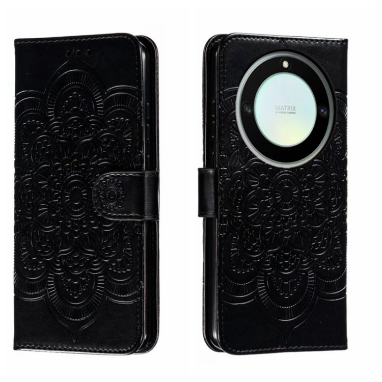 For Honor X40 Sun Mandala Embossing Pattern Phone Leather Case