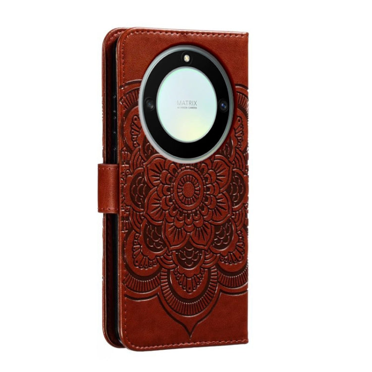 For Honor X40 Sun Mandala Embossing Pattern Phone Leather Case