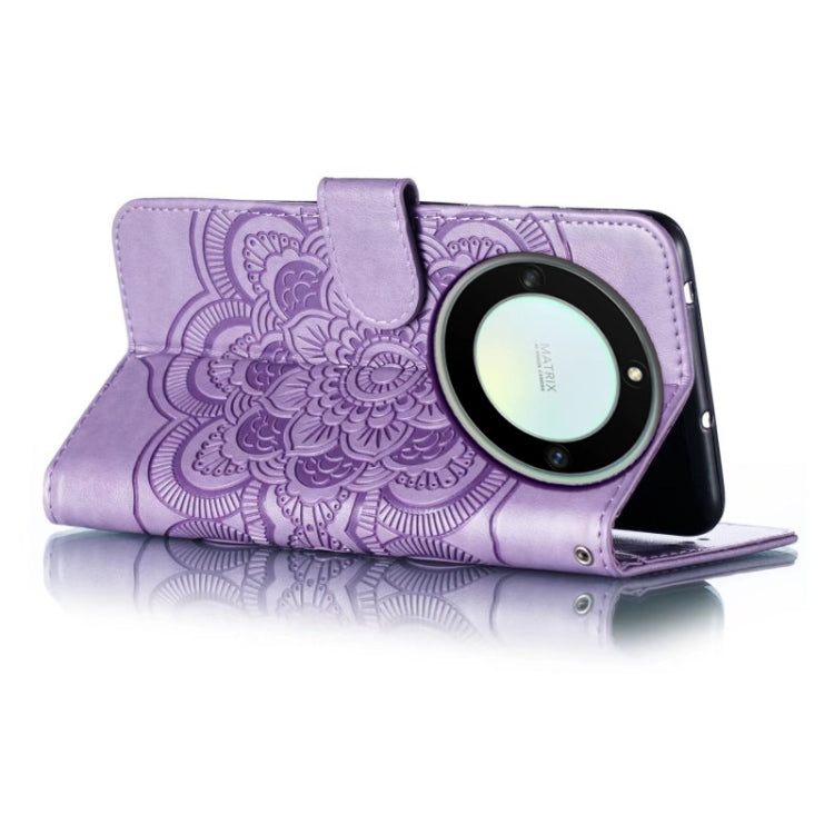 For Honor X40 Sun Mandala Embossing Pattern Phone Leather Case