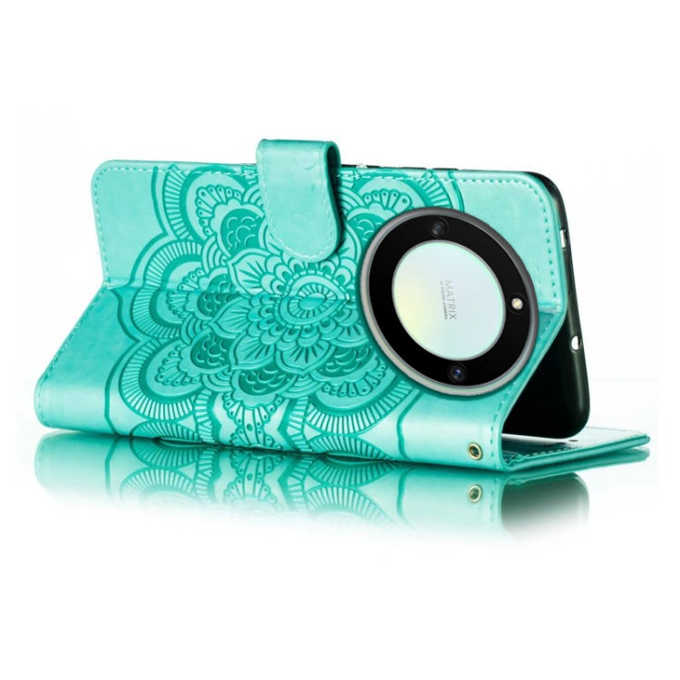 For Honor X40 Sun Mandala Embossing Pattern Phone Leather Case