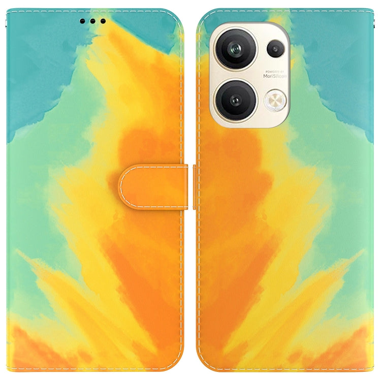 For OPPO Reno9 Pro+ Watercolor Pattern Flip Leather Phone Case