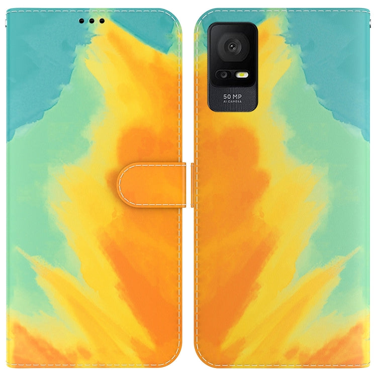 For TCL 408 Watercolor Pattern Flip Leather Phone Case