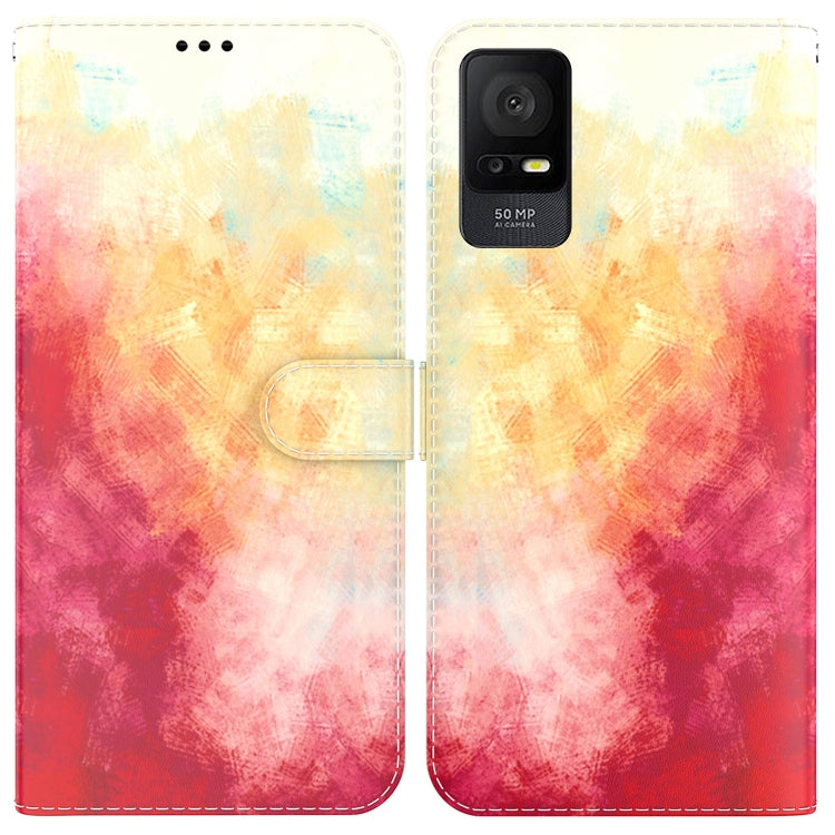 For TCL 408 Watercolor Pattern Flip Leather Phone Case
