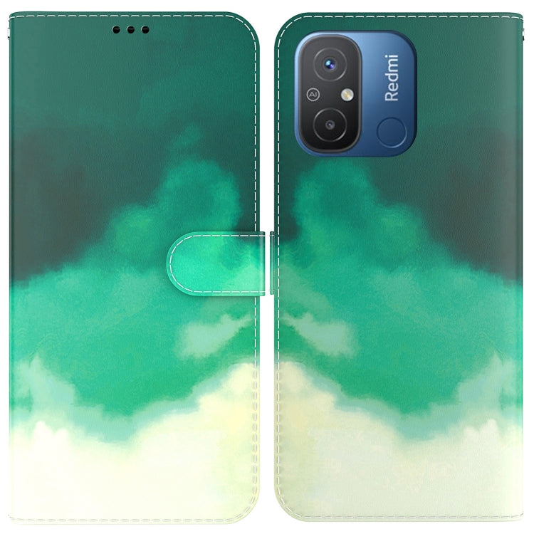 For Xiaomi Redmi 12C / 11A Watercolor Pattern Flip Leather Phone Case