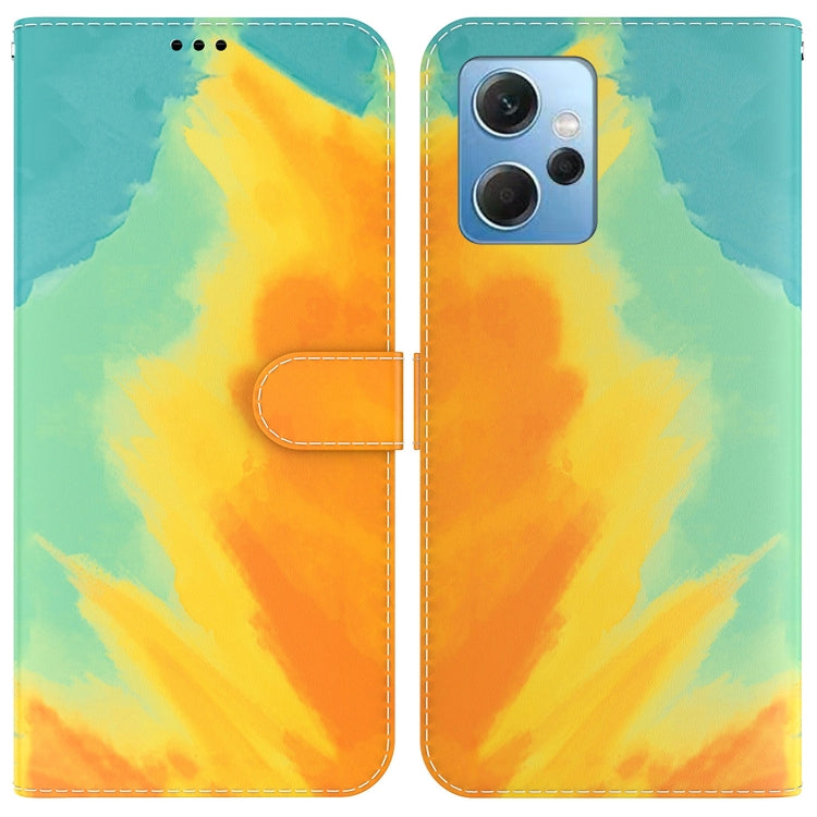 For Xiaomi Redmi Note 12 4G Global Watercolor Pattern Flip Leather Phone Case