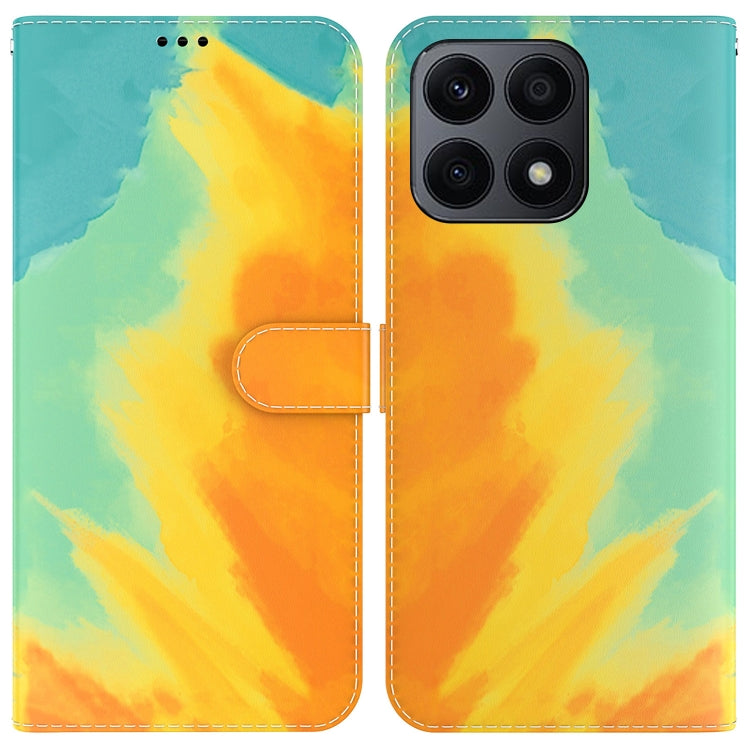 For Honor X8a Watercolor Pattern Flip Leather Phone Case