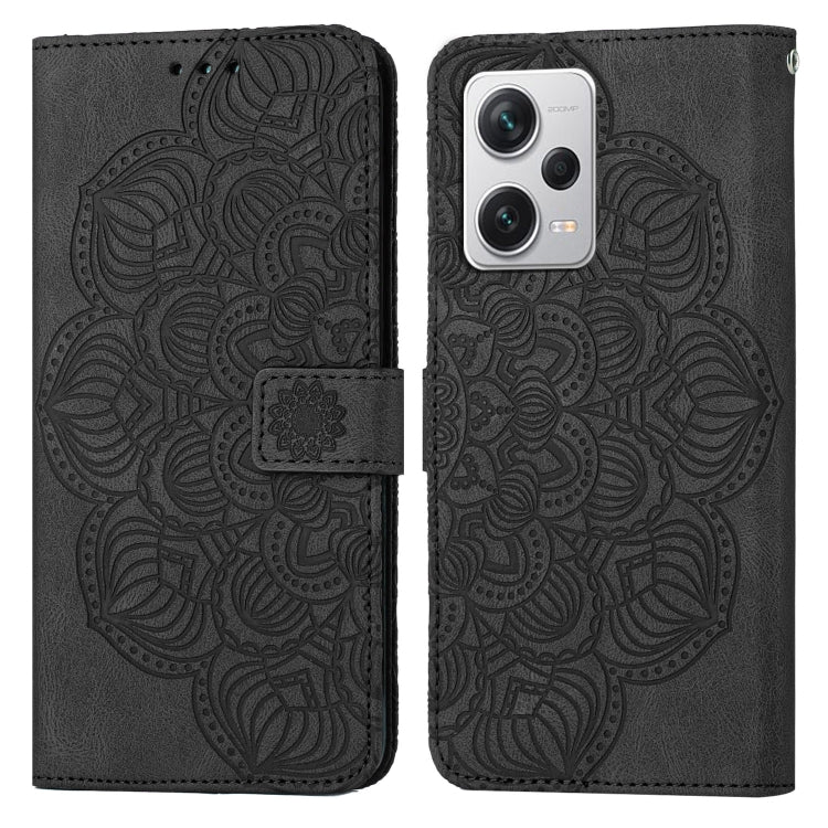 For Xiaomi Redmi Note 12 Pro 5G/Poco X5 Pro Mandala Embossed Flip Leather Phone Case