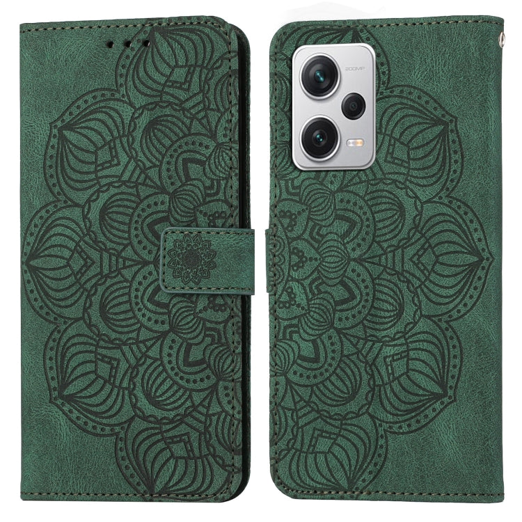 For Xiaomi Redmi Note 12 Pro 5G/Poco X5 Pro Mandala Embossed Flip Leather Phone Case