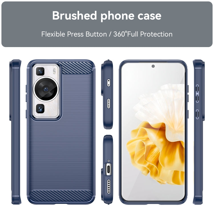 For Huawei P60 Brushed Texture Carbon Fiber TPU Phone Case