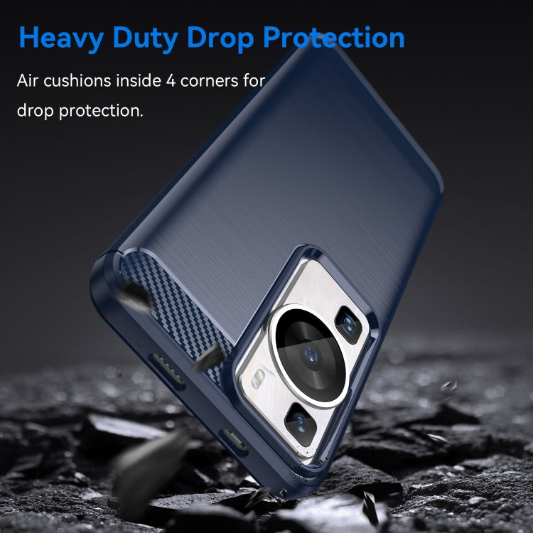 For Huawei P60 Brushed Texture Carbon Fiber TPU Phone Case