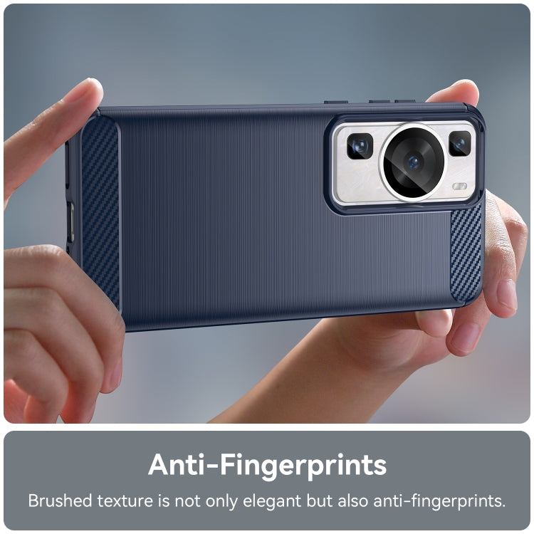 For Huawei P60 Brushed Texture Carbon Fiber TPU Phone Case