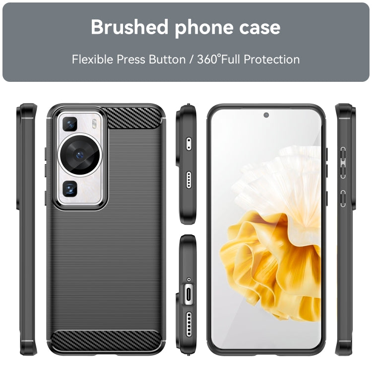 For Huawei P60 Brushed Texture Carbon Fiber TPU Phone Case