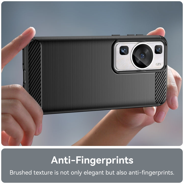 For Huawei P60 Brushed Texture Carbon Fiber TPU Phone Case