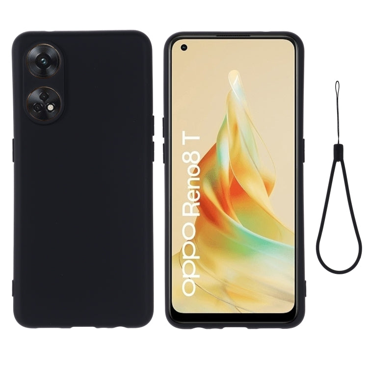 ForOPPO Reno8 T 4G Pure Color Liquid Silicone Shockproof Phone Case