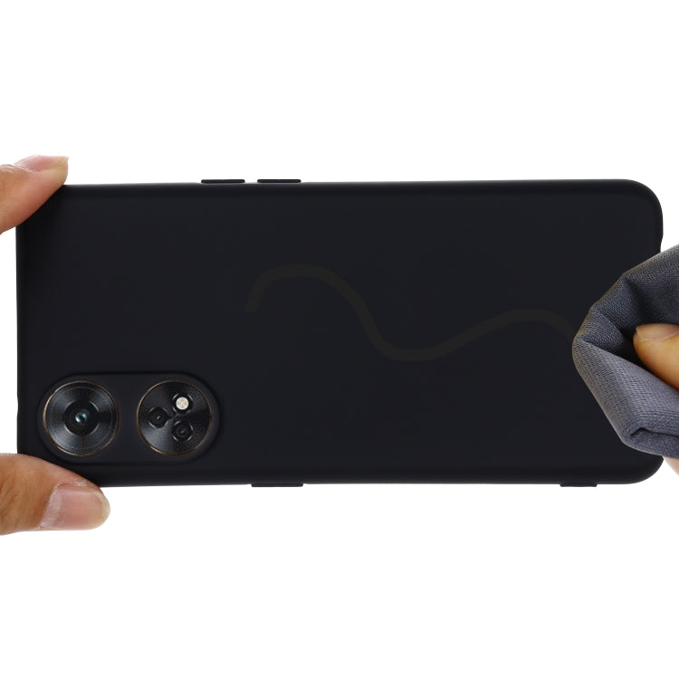 ForOPPO Reno8 T 4G Pure Color Liquid Silicone Shockproof Phone Case