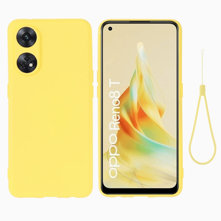 ForOPPO Reno8 T 4G Pure Color Liquid Silicone Shockproof Phone Case