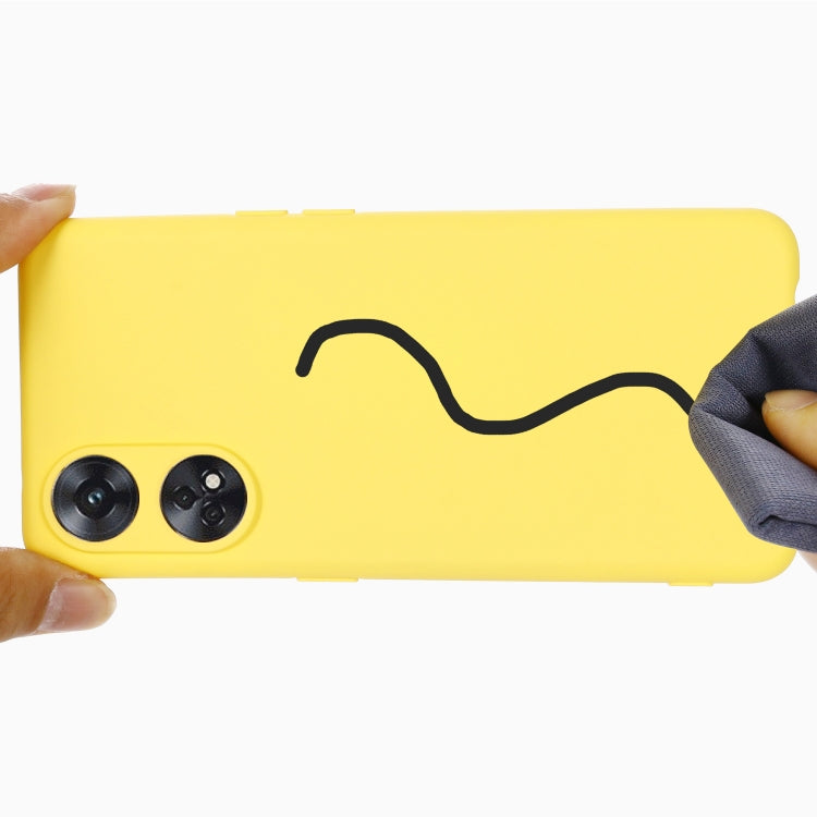 ForOPPO Reno8 T 4G Pure Color Liquid Silicone Shockproof Phone Case