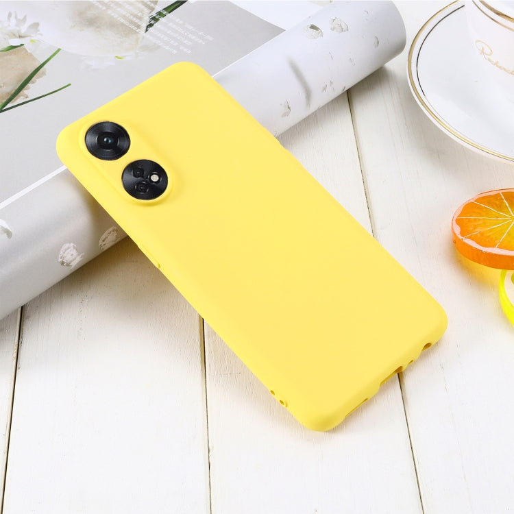 ForOPPO Reno8 T 4G Pure Color Liquid Silicone Shockproof Phone Case