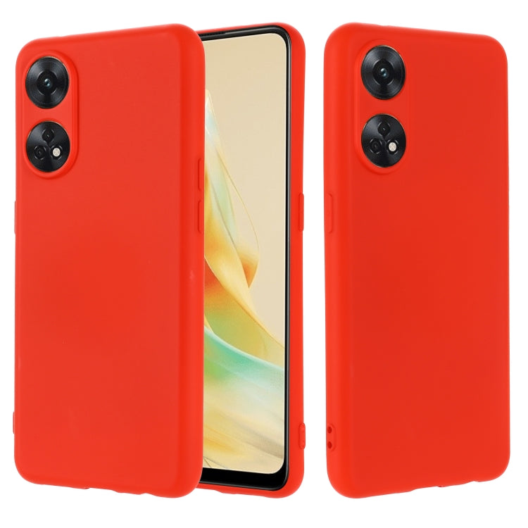 ForOPPO Reno8 T 4G Pure Color Liquid Silicone Shockproof Phone Case