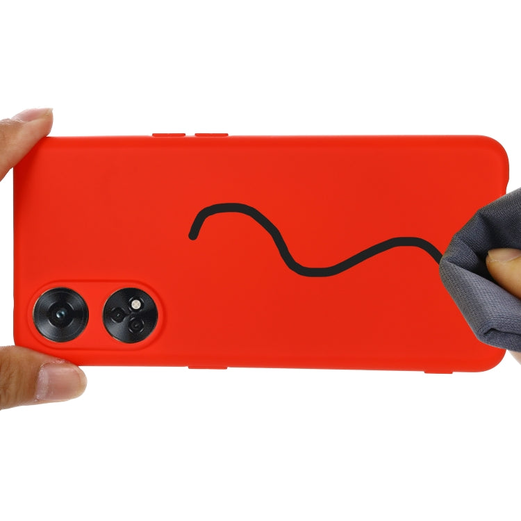 ForOPPO Reno8 T 4G Pure Color Liquid Silicone Shockproof Phone Case