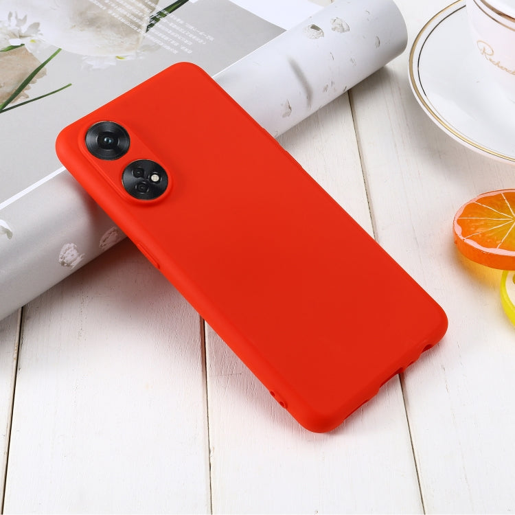 ForOPPO Reno8 T 4G Pure Color Liquid Silicone Shockproof Phone Case