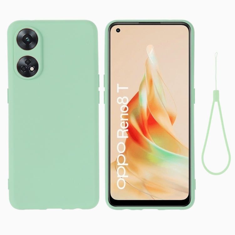 ForOPPO Reno8 T 4G Pure Color Liquid Silicone Shockproof Phone Case