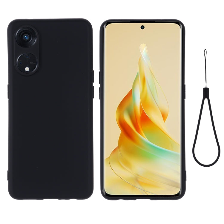 For OPPO Reno8 T 5G / A1 Pro Pure Color Liquid Silicone Shockproof Phone Case