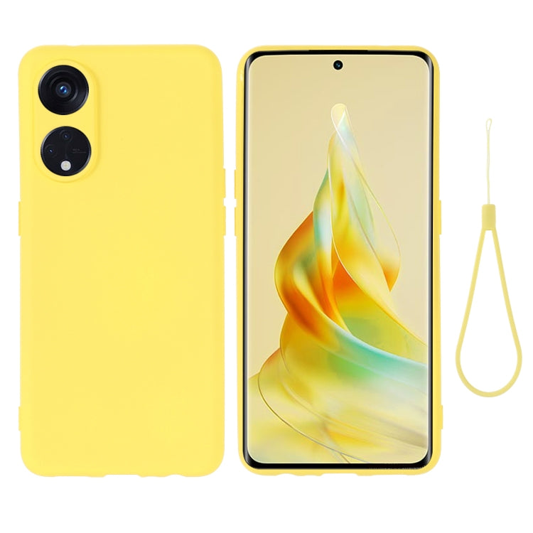 For OPPO Reno8 T 5G / A1 Pro Pure Color Liquid Silicone Shockproof Phone Case