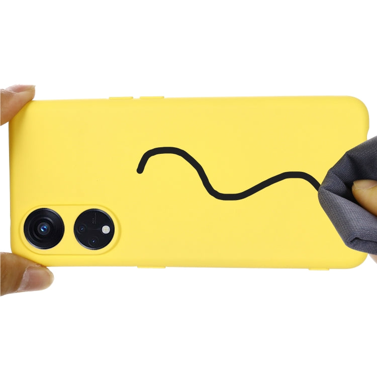 For OPPO Reno8 T 5G / A1 Pro Pure Color Liquid Silicone Shockproof Phone Case