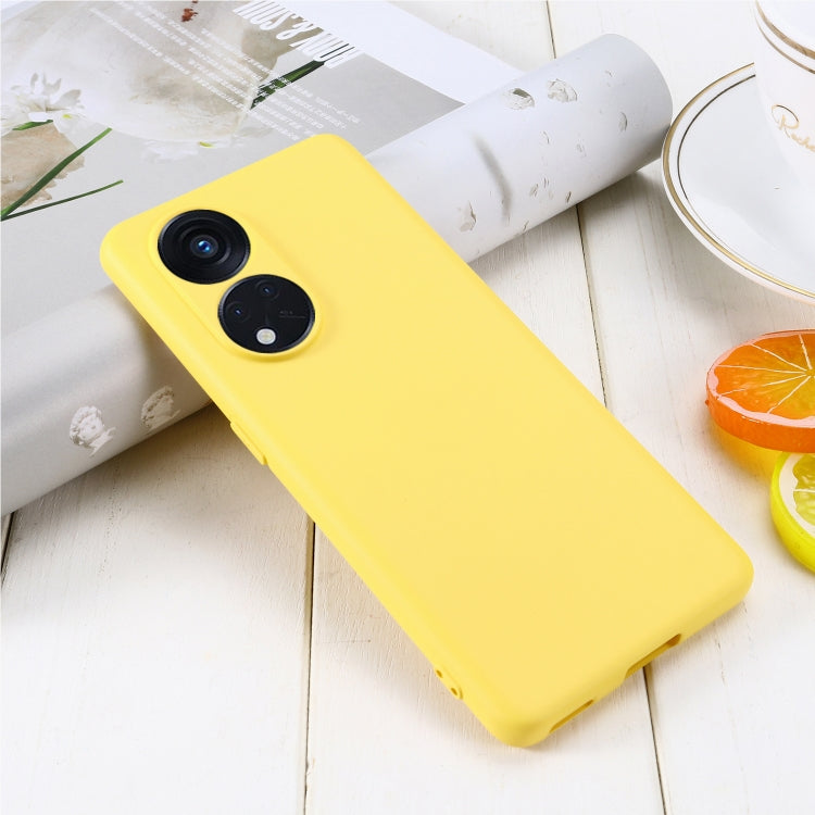 For OPPO Reno8 T 5G / A1 Pro Pure Color Liquid Silicone Shockproof Phone Case