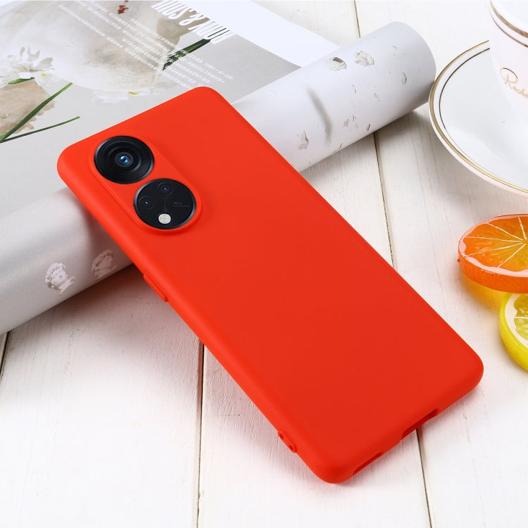 For OPPO Reno8 T 5G / A1 Pro Pure Color Liquid Silicone Shockproof Phone Case