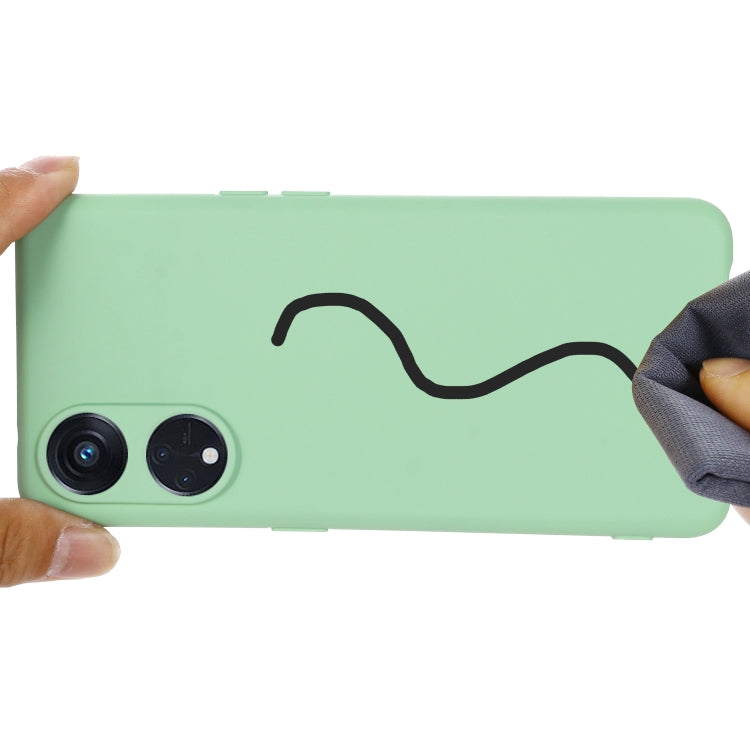 For OPPO Reno8 T 5G / A1 Pro Pure Color Liquid Silicone Shockproof Phone Case