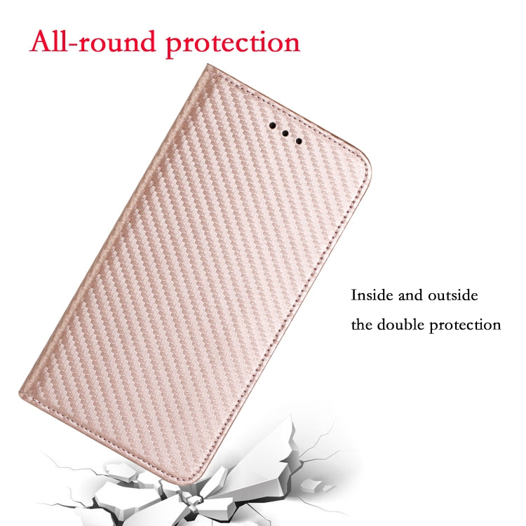 For Xiaomi Redmi 12C Carbon Fiber Texture Magnetic Flip Leather Phone Case